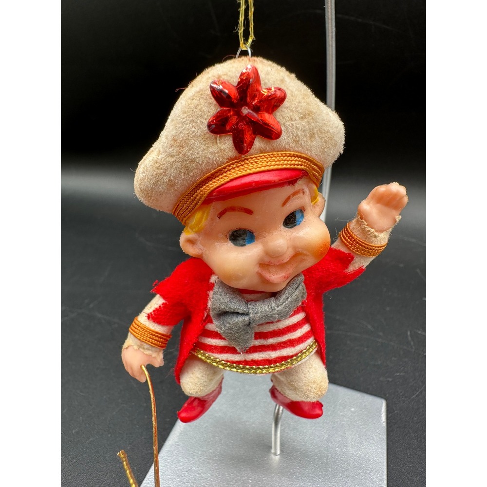 Vintage‎ Sailor Elf Christmas Ornament Red Striped Suit Ringleader Lion Tamer